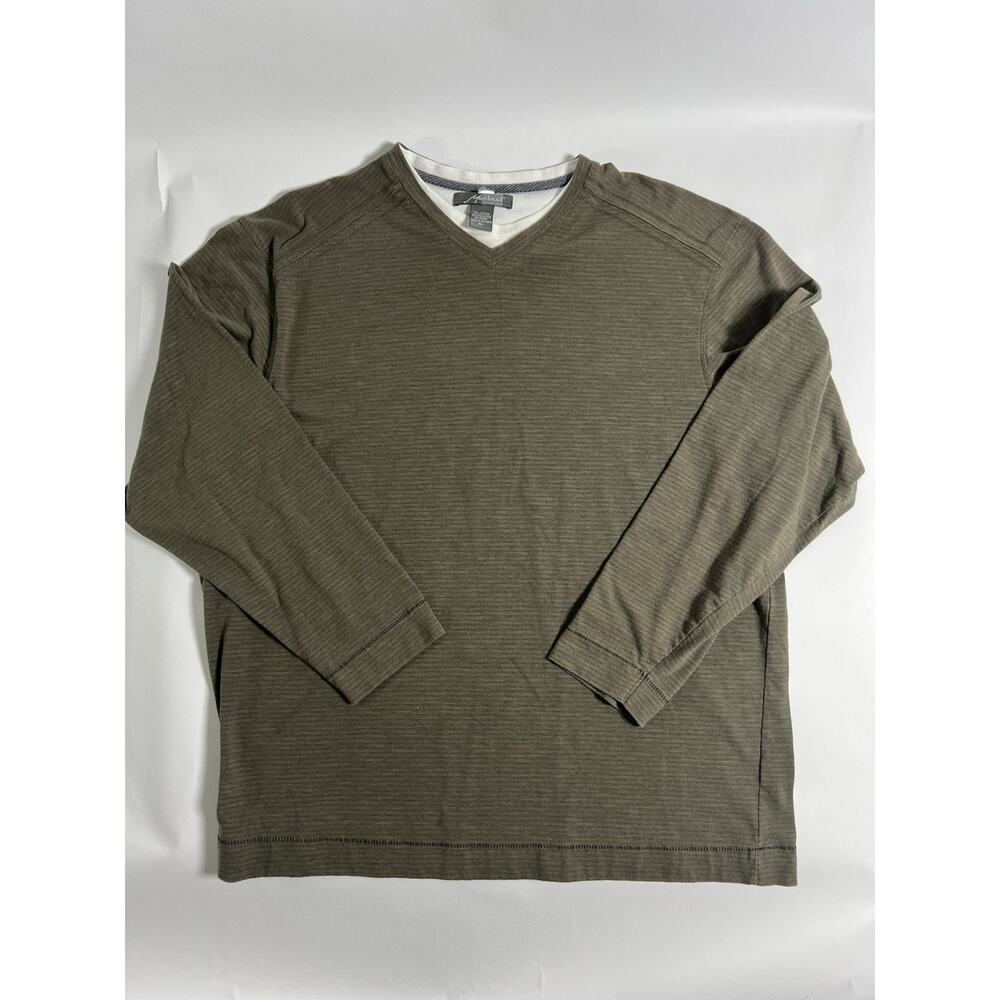 Method Men's XL Gray Solid V-Neck Knit‎ Long Sleeve Pullover Sweater